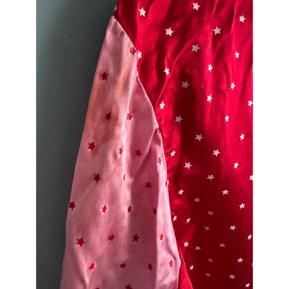 Vintage 50s Pink and Red Heart Satin Button Down Long Sleeve Blouse - Picture 6 of 6